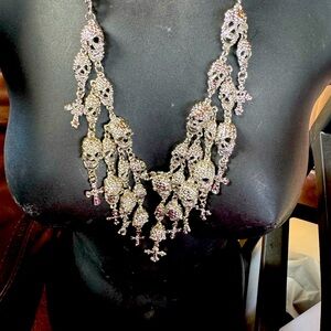 Gothic Skull Cascade Necklace in Silver